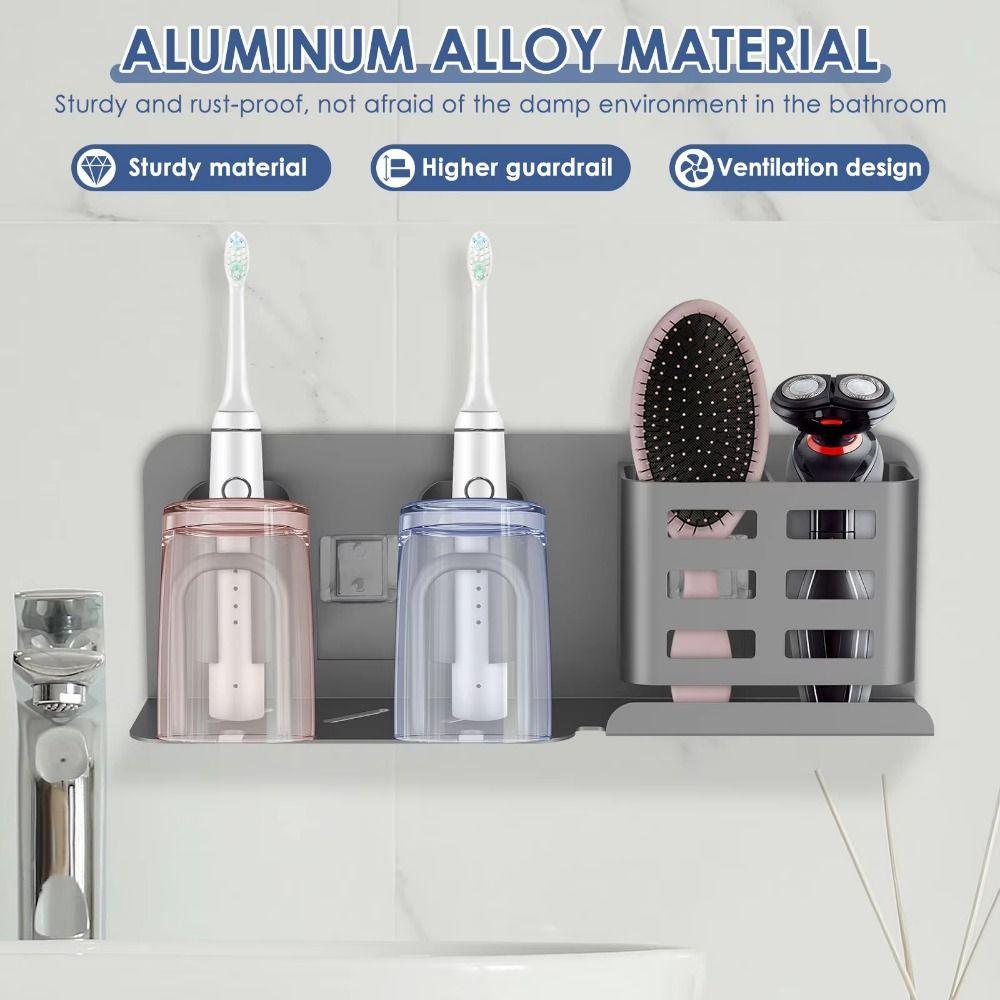 Samolepicí úložný stojan na zubní pastu Vodotěsný závěsný držák na zubní kartáčky Toaletní potřeby