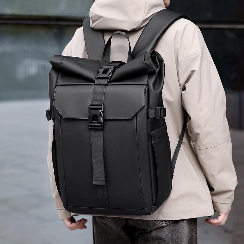 Mochila de Viagem Casual Com Fechamento Roll Top Para Deslocamento e Uso ao Ar Livre