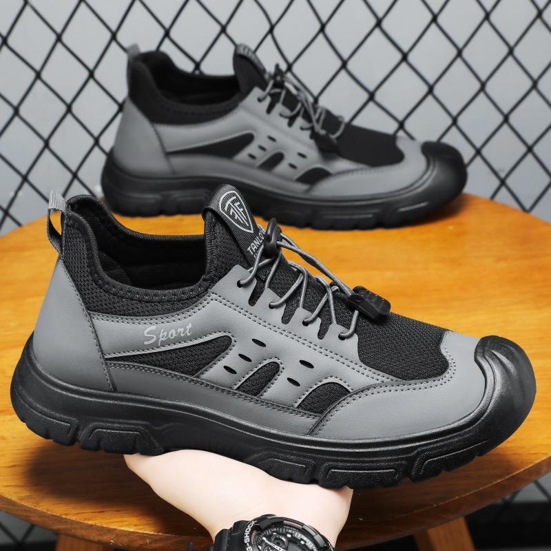 Breathable Mens Casual Tooling Shoes Outdoor Comfortable Hiking Shoes Outdoor Lightweight Soft-soled Walking Shoes Sneakers