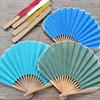 Mini Muschelfächer Baumwoll-Leinwandstoff Chinesischer Hanfu Faltbarer Handfächer Damen Hochzeit Heimdekoration Bastelartikel Fächer Geschenk