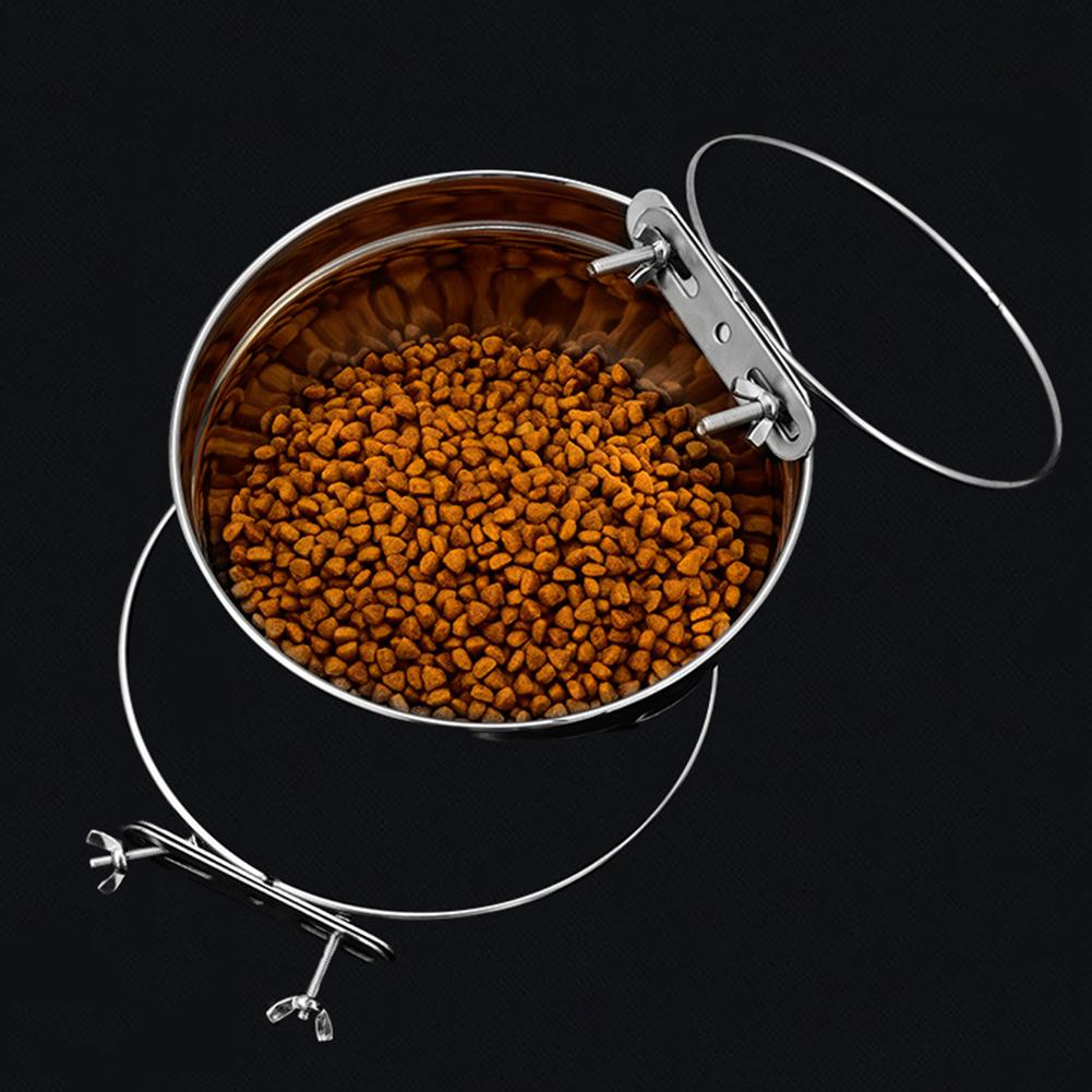 Stainless Steel Pet Food Bowl 10-20CM Ordinary Cage Hanging Dog Basin Feeder Large Capacity Fixed Metal Feeding Bowl