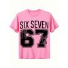 European Sizes Pink T-Shirt Featuring a Bow Design from Six Seven 67, Perfect for Casual Wear