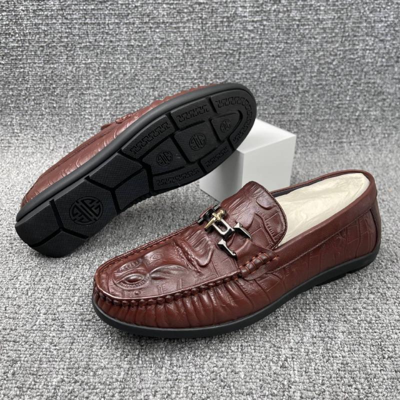 First layer cowhide men's leather shoes Doudou shoes genuine leather men's casual leather shoes medium men's shoes