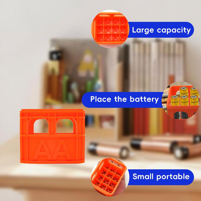 3D tištěný box na baterie DIY pivní přepravka Ne. 5 Aa Ne. 7 Aaa 18650 Baterie Stohovatelný Úložný Košík Úložný Box