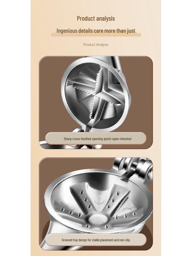 Pelador de Castañas y Cascanueces de Aleación de Aluminio, Herramienta Abre Nueces Multiusos