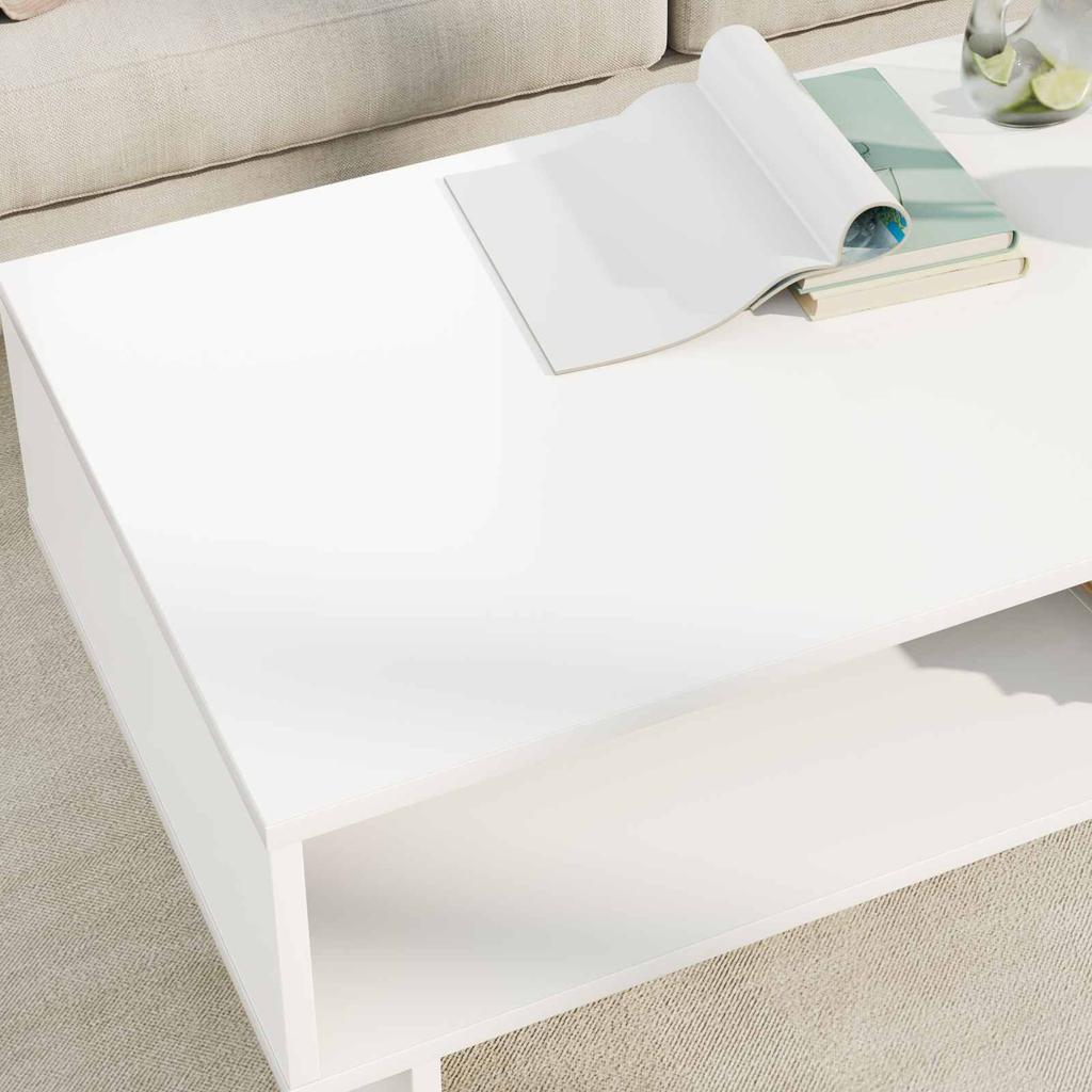White Coffee Table 100 x 46 x 35 cm Engineered Wood