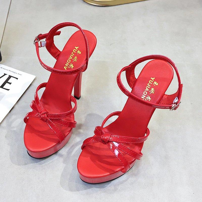 Dámské boty na vysokém podpatku nové boty tenké podpatky sandály s otevřenou špičkou dámská ruční výroba dámské boty