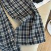 Unisex Plaid Fleece Pants: Brushed Velvet, Elastic Waist, Loose Fit, Versatile, Contrasting Colors