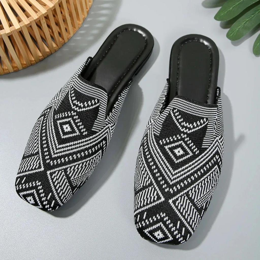 Women Flats Mules Shoes Spring Fad Slingback Slippers Designer New Flip Flops Ladies Casual Walking Flat Sandals