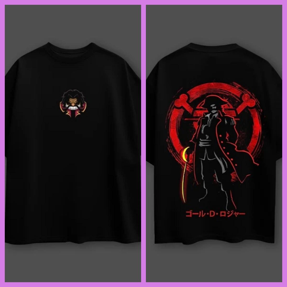 

One Piece Anime Gol D Roger Oversized Cotton Tshirt Men and Women Breathable High Quality Y2K Short Sleeve Summer Tshirt 3XL