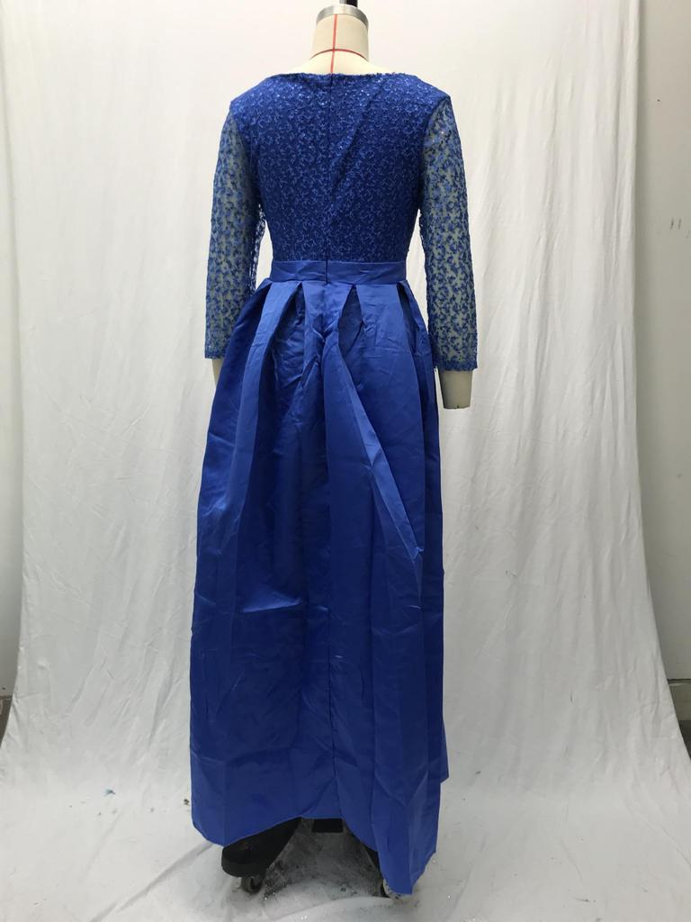 2025 Spring/Summer Women's European and American Lace Sequin Evening Gown with Train