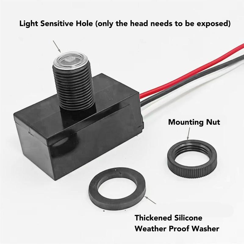 Photocell Light Sensor IP65 Proof Level Multifunctional Compact Outdoor Photoelectric Light Control Photocell Sensor