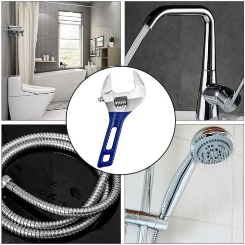 YWHWLX Adjustable Wide Adjustable Wrench, Vertical Type, for Pipes, Plumbing, and Faucet Work, 44mm Opening, Lightweight, and Multi-Function, for Repa