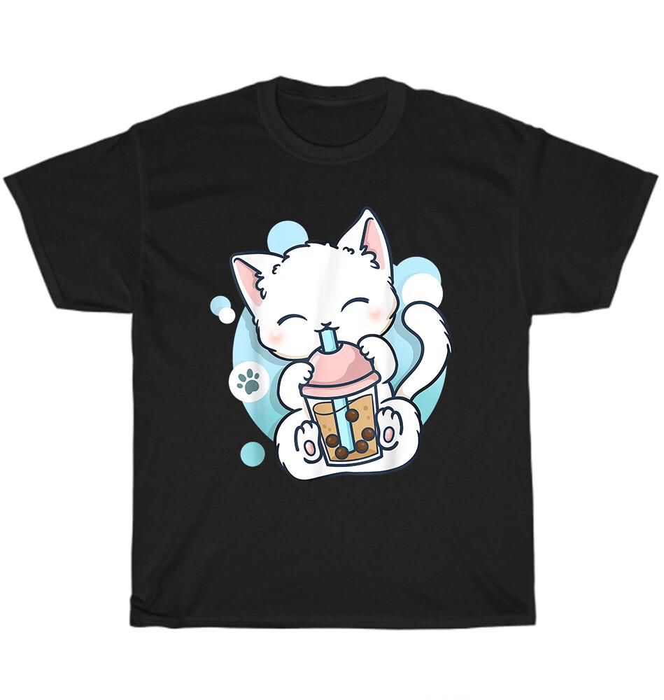 

Cat Boba Tea Bubble Tea Anime Kawaii Neko Cats Pet Kitten Lover T-Shirt Unisex XL