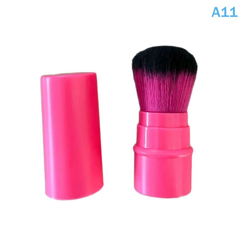 Retractable Single Blush Brush Loose Powder & Setting Brush With Cover, Portable Multi-Functional Makeup Tool A11