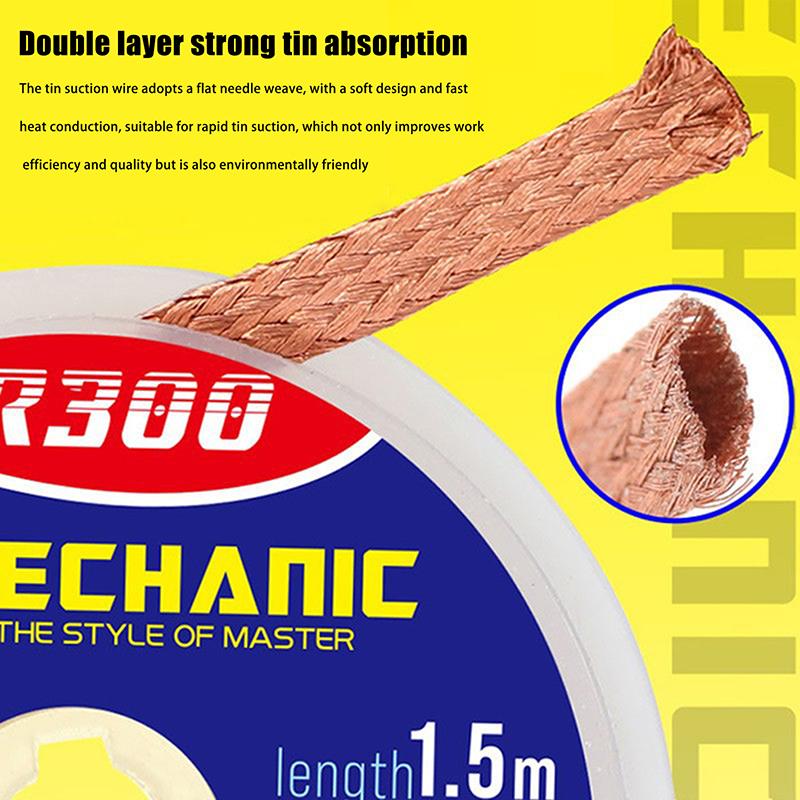 1 Piece Desoldering Braid Pcb Welding Rework Tool Mechanic Desoldering Wire Solder Wick Tin Remover 1.5 Meters Length