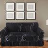 Sofa Cover, Featuring A Black Square Diamond Skirt Design, Easy One-Piece Installation, Soft and Skin-Friendly Material, Resistant To Pilling
