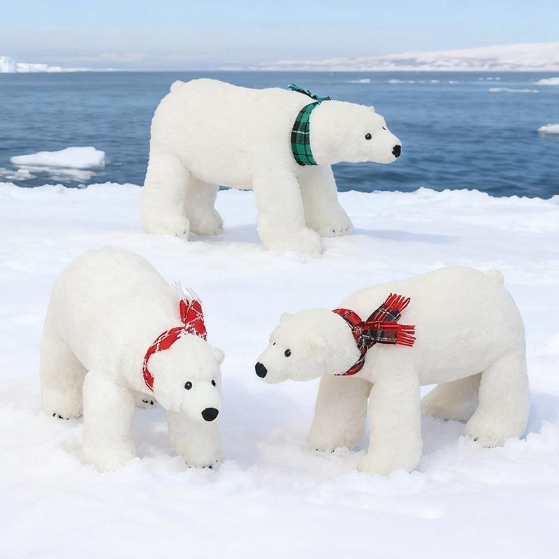 Bai Fen Bai Dolls And Toys White Real Polar Bear Doll Plush Toy Hug Bear Doll Children's Companion Soothing Ragdoll Doll