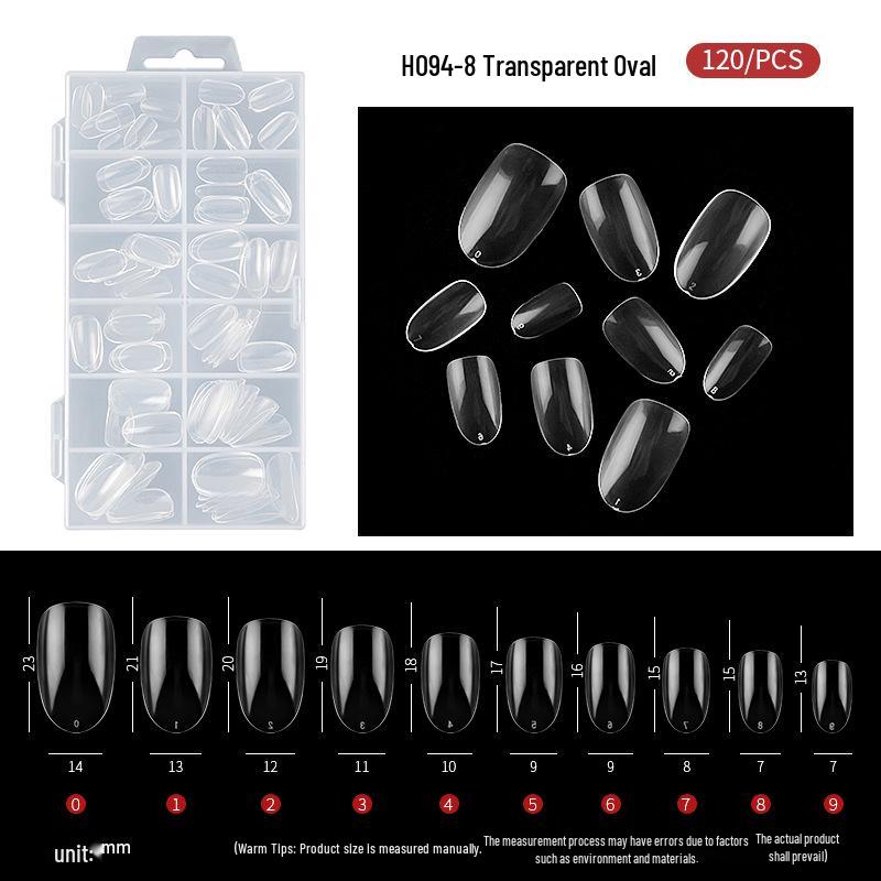 120 Seamless Transparent Ultra-Thin Long Oval, Ballet, Stiletto, and Rectangular Nail Tips