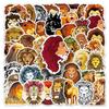 50 Lion Doodle Personalized Cartoon Animal Children's DIY Skateboard Mobile Phone Case Suitcase Stickers Waterproof