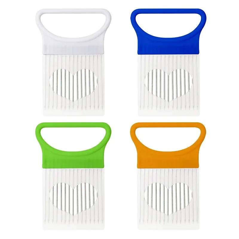 1/2/3/4pcs Effortlessly Slice Onions with This 1pc Colorful Onion Slicer Kitchen Stainless Steel Potato Chip Onion Holder