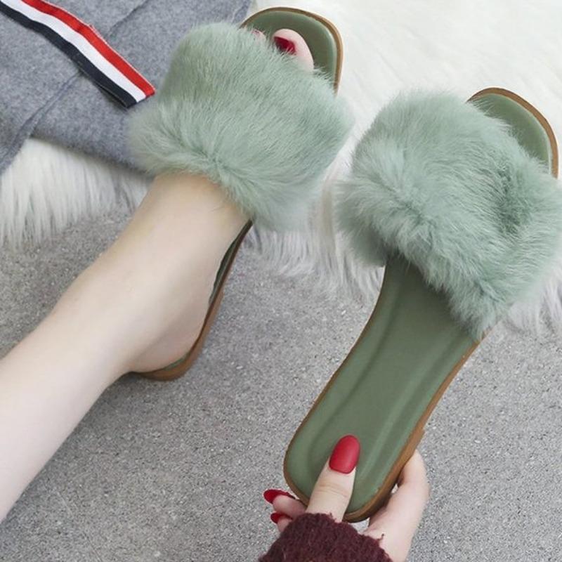 Móda 2024 nové letní módní dámské pantofle korejská verze plochá podrážka čtvercová špička dolů dospělé sandály