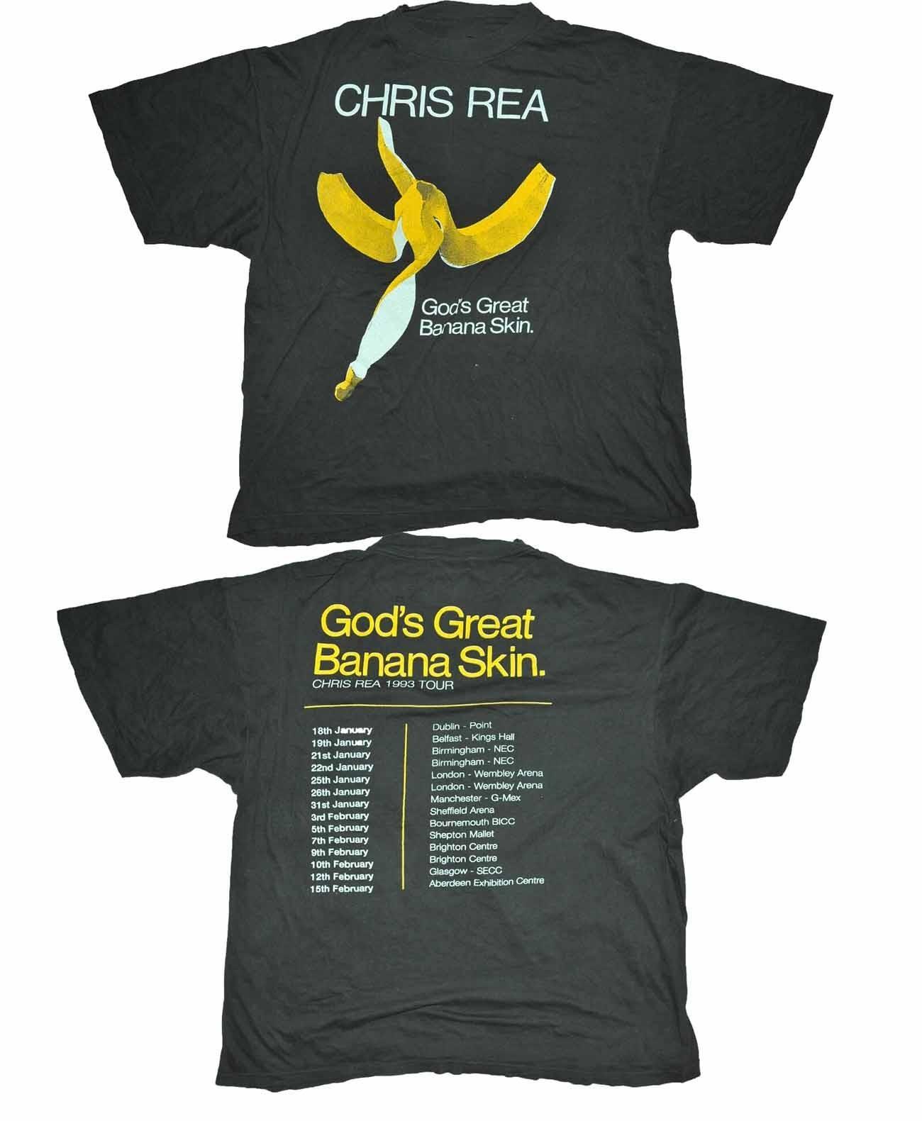 2 Sides Chris Rea God s Great Banana Skin Shirt bLACK Unisex S-5XL E2229 M