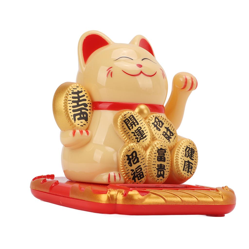 Cat Solar Powered   Size Bring in Wealth and Treasure Cute Smile   Maneki Neko for Car Bedroom