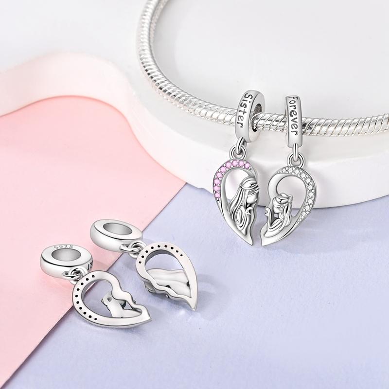 Potrivire Mărgele Charmuri Cupru Original Băiat Fată Mamă Pandantiv Charmuri Pentru Brățară Colier Bijuterii Femei Cadou