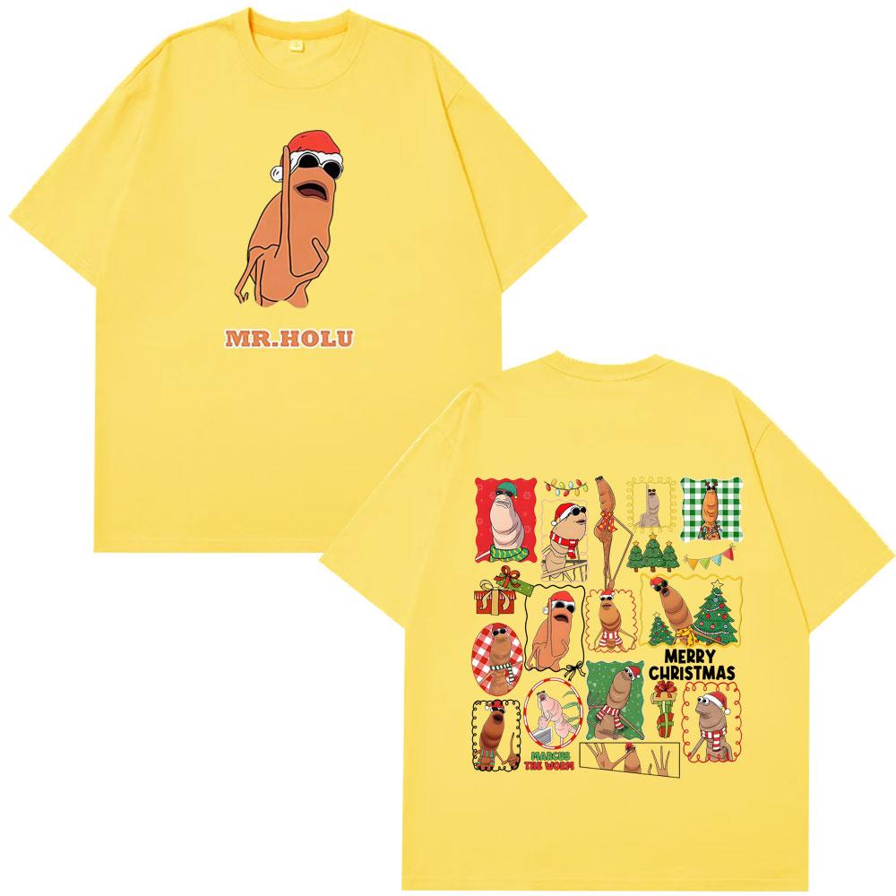 Marcus The Worm Christmas Doublesided Printed Tshirt Men Women Harajuku Tshirts Loose Casual Fashion High Quality Tshirts
