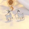 925 Silver Reindeer Antler Stud Earrings - Cute Korean Mori Style