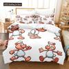 Cartoon Goat Duvet Cover Set Cute Kawaii White Goat White Background King Queen Size For Girls Boys Gift Polyester Bedding Set