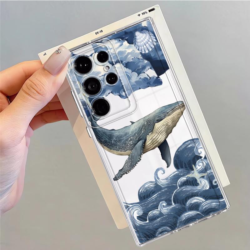 Case for Samsung Galaxy S26 S21 S23 Ultra S25 Edge S20 Plus Note 20 Ultra 10 S24 S22 FE Phone Cover Marine Animals
