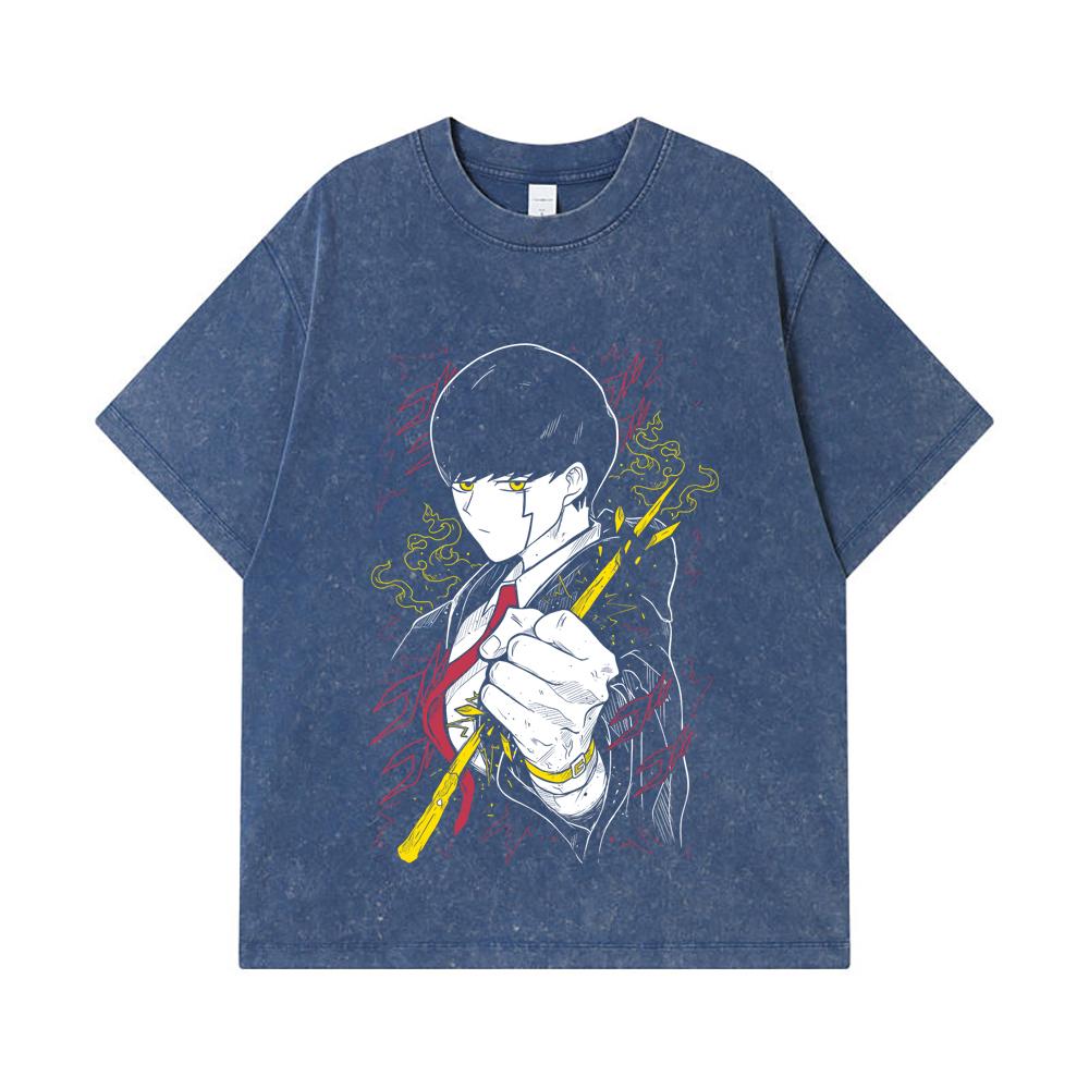 

275 GSM Washed T-shirts 100% Cotton Mashle V1 Mash Print Unisex Heavy Cotton T Shirt 2XL королівський синій колір