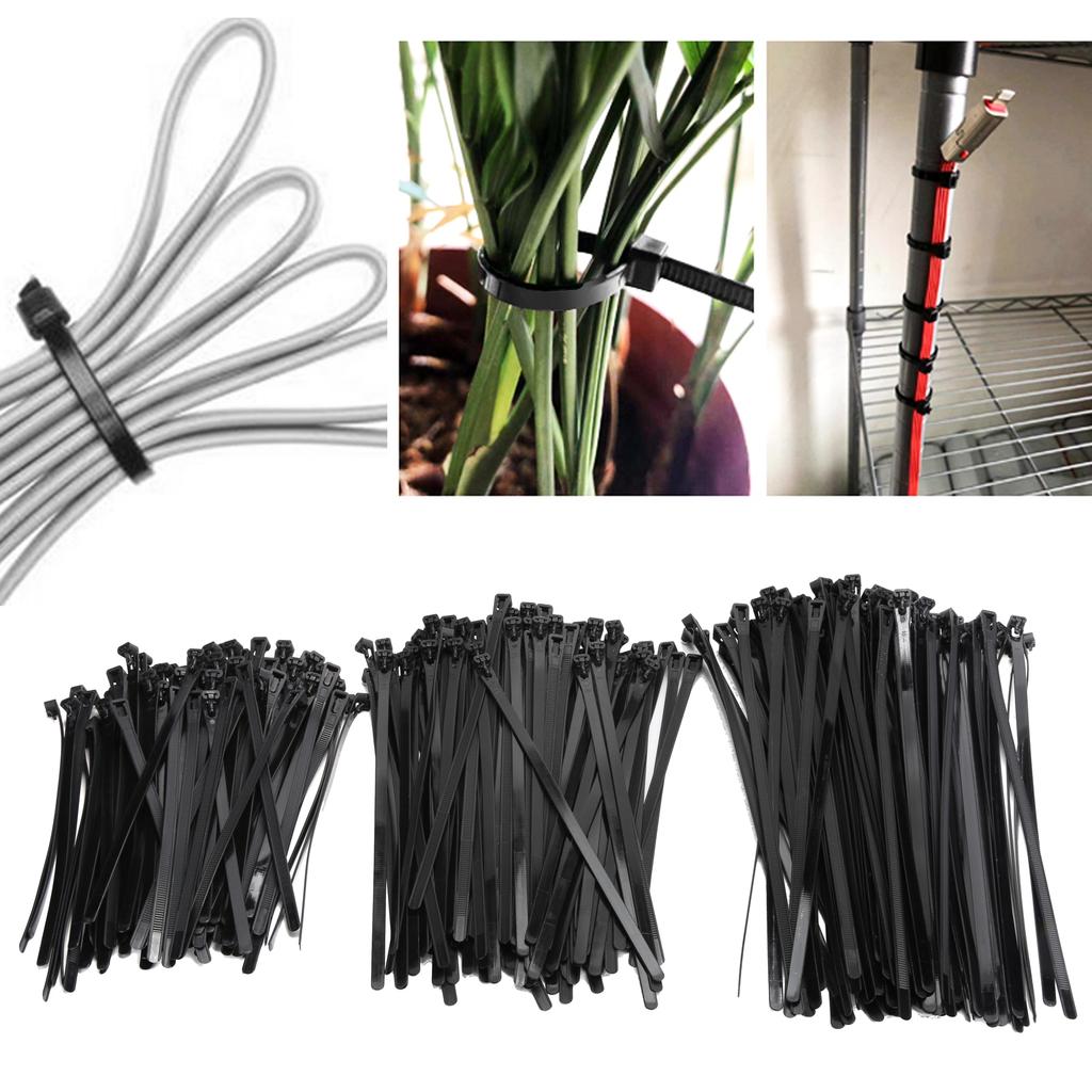 300PCS Cable Ties Multi Size Long Zip Ties for Home Office Garden Fastener Supplies