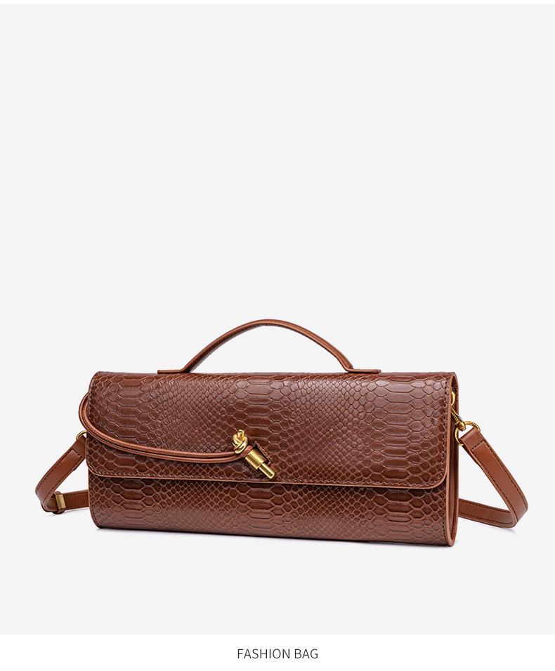 Luxury Women's Crocodile Pattern Flap Clutch: European & American Style Crossbody Evening Bag