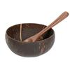 Coconuts Bowl Spoon Set Featurings Unique Natural Pattern for Cold Dishes