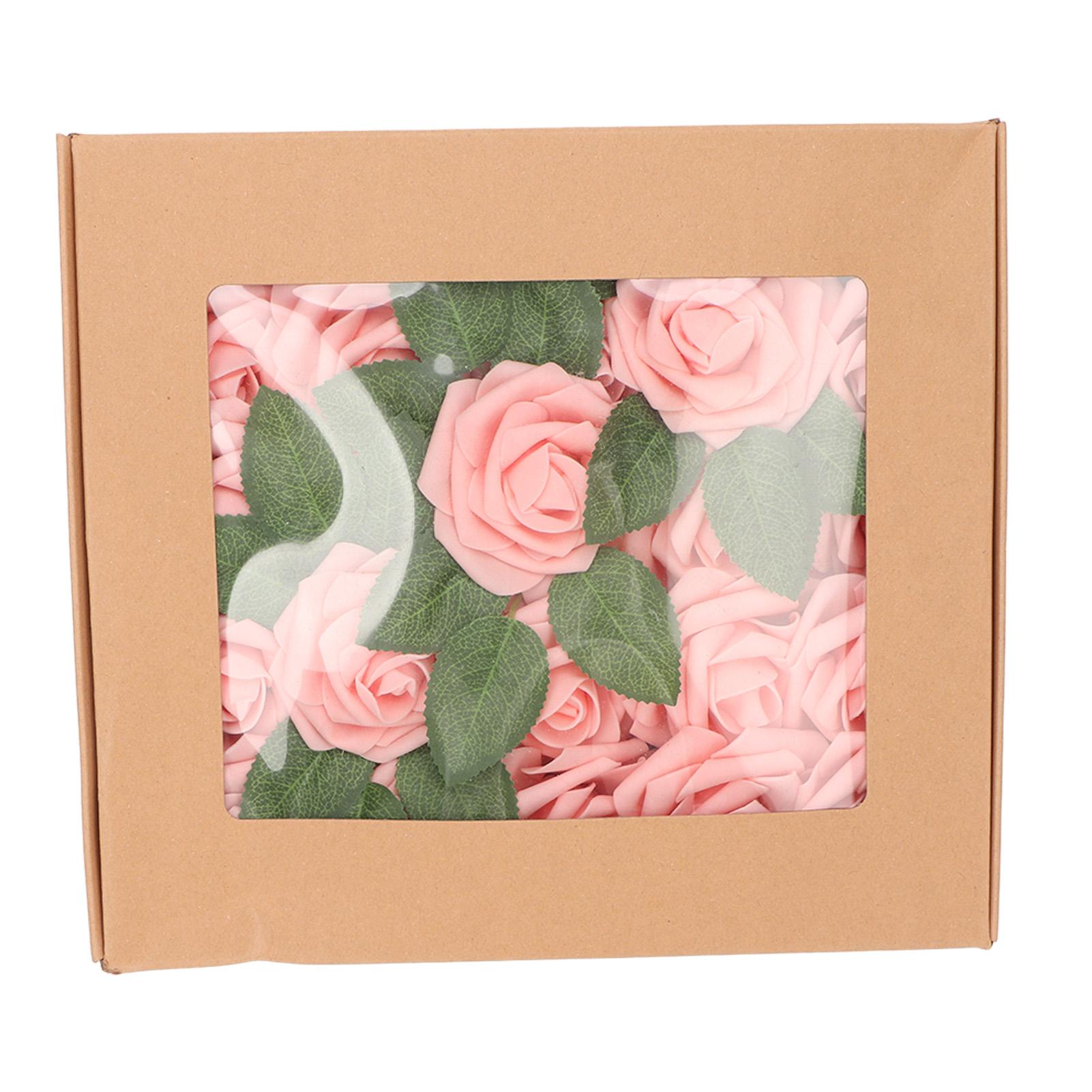 

25 шт. искусственных цветов, настоящие розы диаметром 3 дюйма, стебель 7 дюймов, мягкие поддельные розы для вечеринки, свадьбы розовый