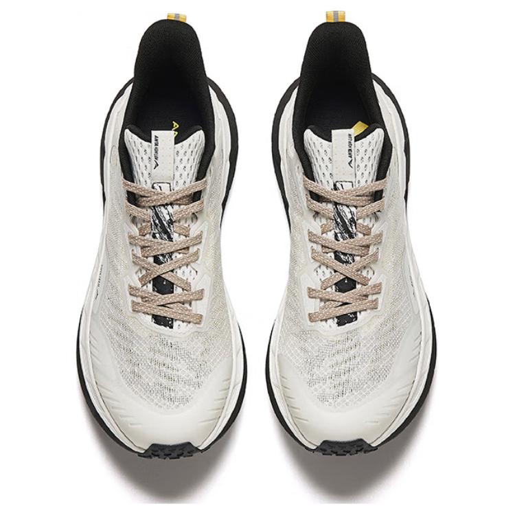 Anta Kunlun Shock Absorbing Wear Resistant Low Top Running Shoes Men Sneakers White Black Yellow 112425510-5
