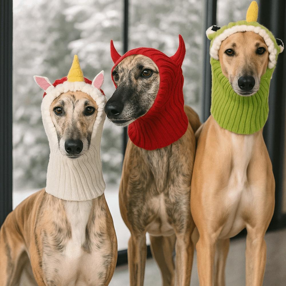 Funny Warm Dog Head Cover Cartoon Fashion Pet Knitted Hat Comfortable Soft Pet Calming Headgear Outdoor