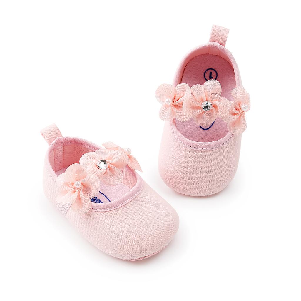 MYGGPP Kleine Blumen-Kleinkindschuhe mit weichen Sohlen, Babyschuhe, Schuhe mit weichen Sohlen, Prinzessinnenschuhe