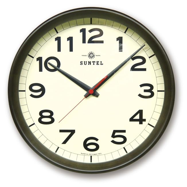 Santel Japanese made simple wall clock dark brown QL699-DBK