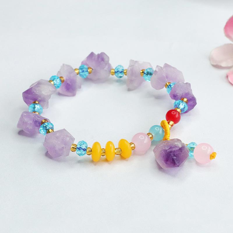 Juan Yu Amethyst Bracelet - Nine Purple Li Fire Hand String Gem Jewelry