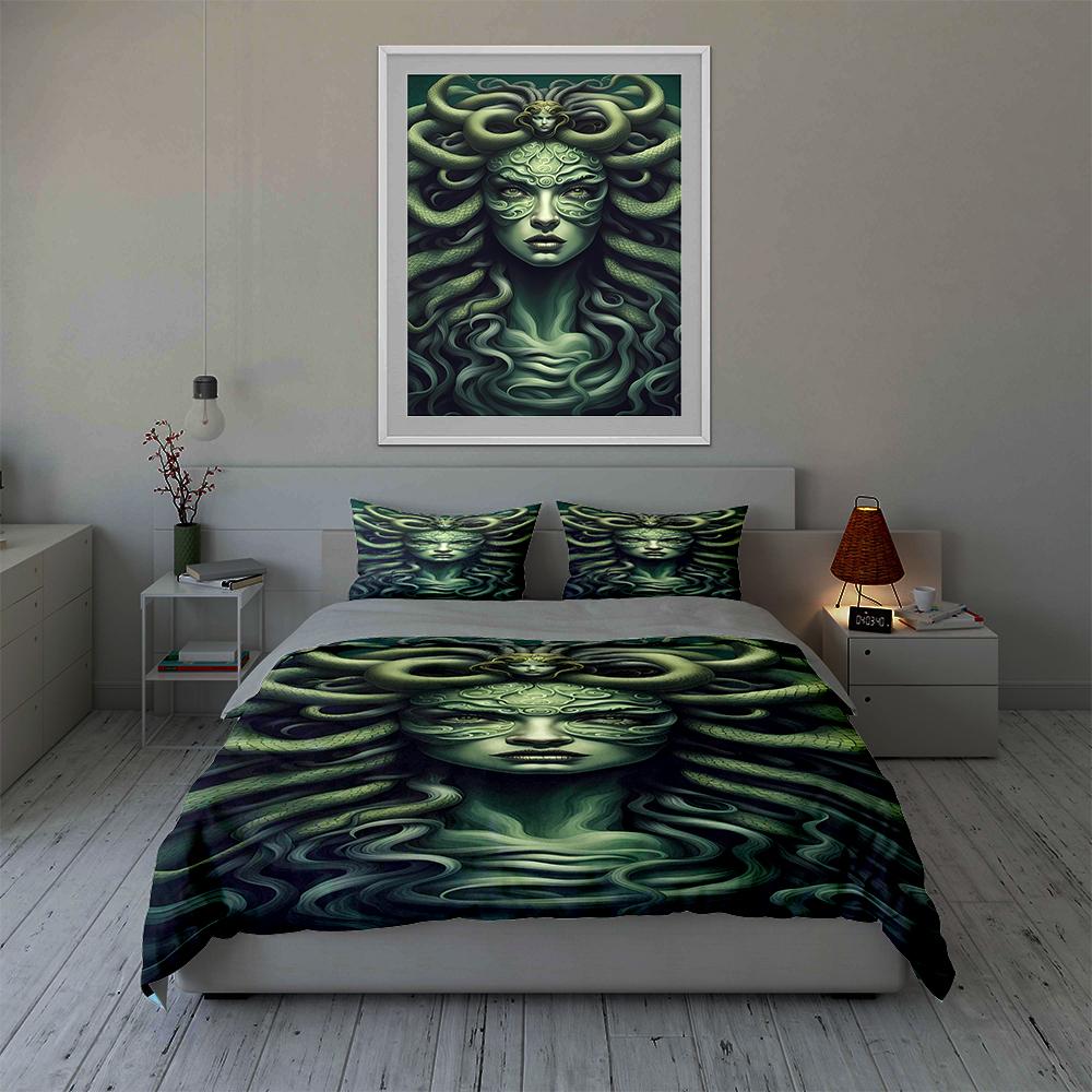 Medusa-inspired Design. Bedding Duvet Cover Sets Duvet Covers Pillowcases Gifts (1 * Duvet Cover 2 * Pillowcases, Without Duvet Insert)