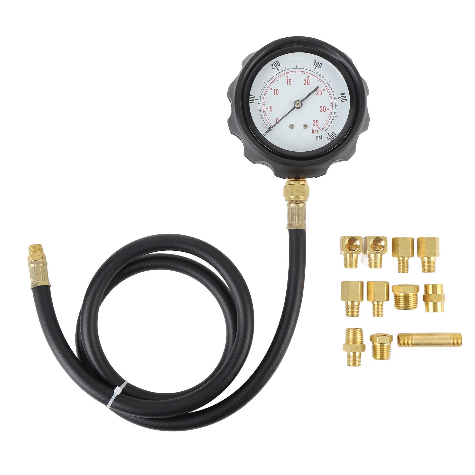 

12Pcs Engine Oil Pressure Gauge 0 to 500psi Transmission Fluid Tester Tool Kit Automatic Gearbox Pressure Meter with