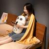 Cartoon Milk Tea Animal Panda Lion Throw Pillow Blanket Plush Toy Frog Piggy Doll Office Lunch Break Air Conditioner Blanket