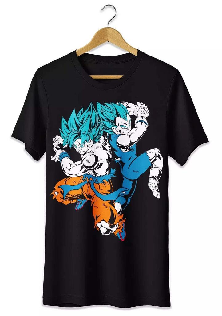 Summer Goku and Vegeta Super Sayan Blue Tshirt Dragon Ball Tshirt Anime Unisex Unisexs Round Neck Short Sleeved Shirt