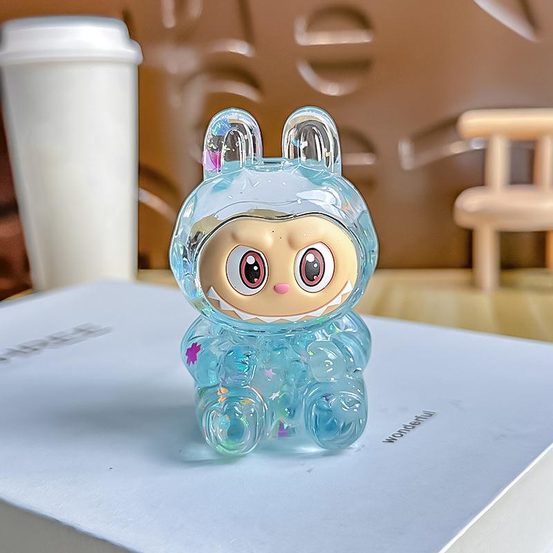 Cartoon Cute Labubu Quicksand Ornaments Car Ornaments DIY Home Decoration Gifts
