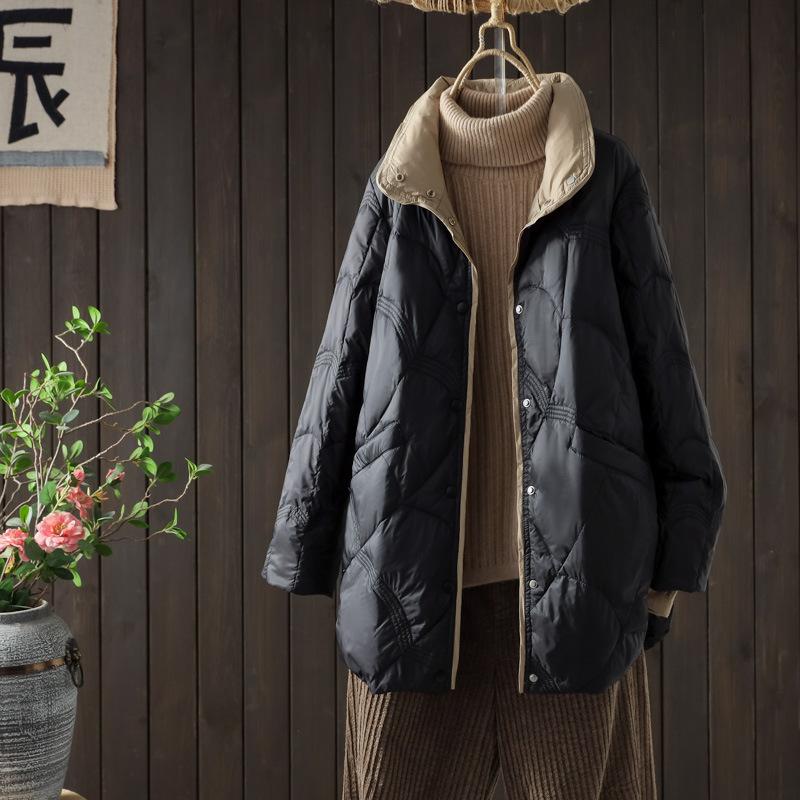 

Женская очень длинная ультралегкая зимняя куртка Пух белой утки Теплая Модная Винтажная Приталенная Пуховая парка XXL чёрный