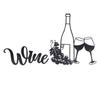 Black Metal Wine Wall Art Metal Wine Glass Wall Ornament Wine Letter Wall Decor  Patio